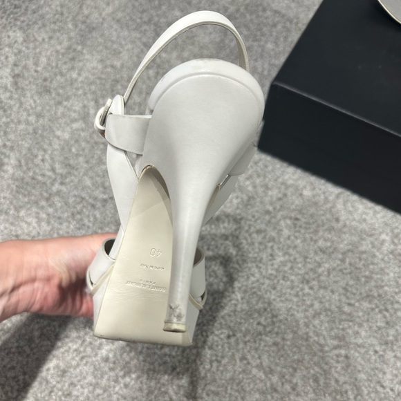 White Saint Laurent Tribute Sandals 75 *HARD TO FIND!* - Picture 7 of 11